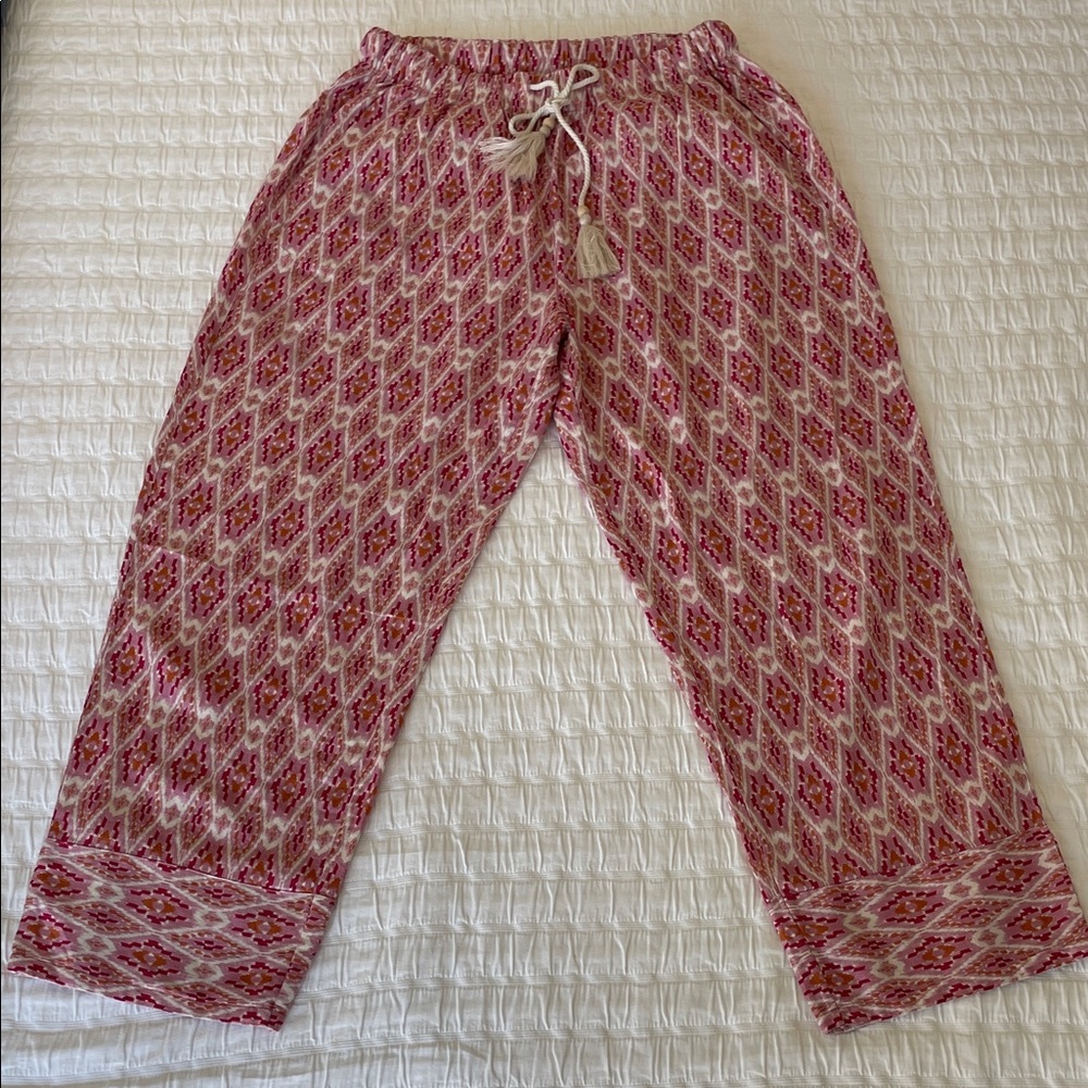 Faherty Pink and Orange Ikat Pants
